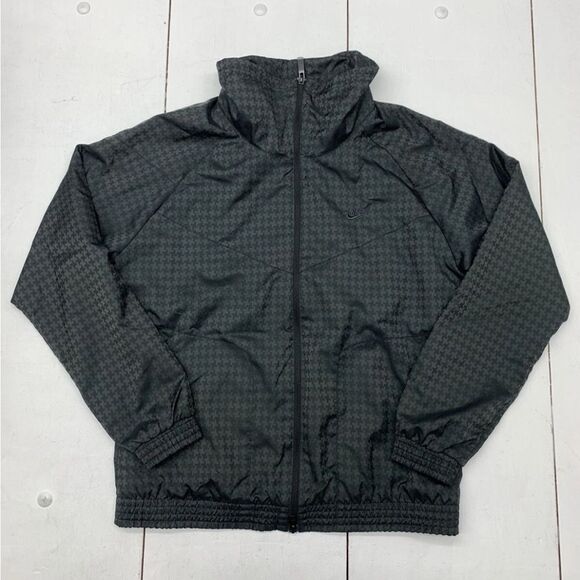 Nike Womens Grey Fullzip goemetric print running workout vented Jacket medium - Picture 1 of 10